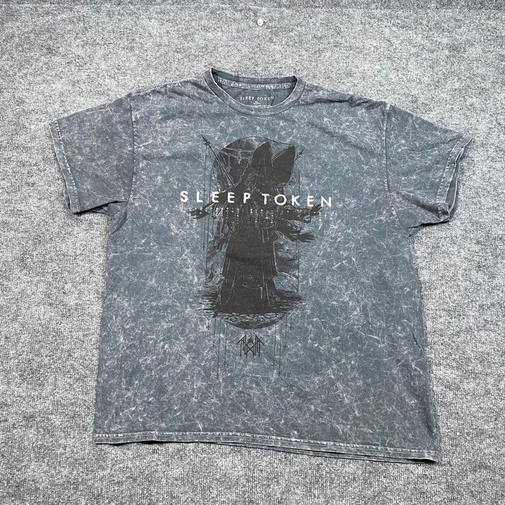 Sleep Token Vessel Graphic Band T-Shirt Mens XL Charcoal‎ Acid Wash Cotton Tee